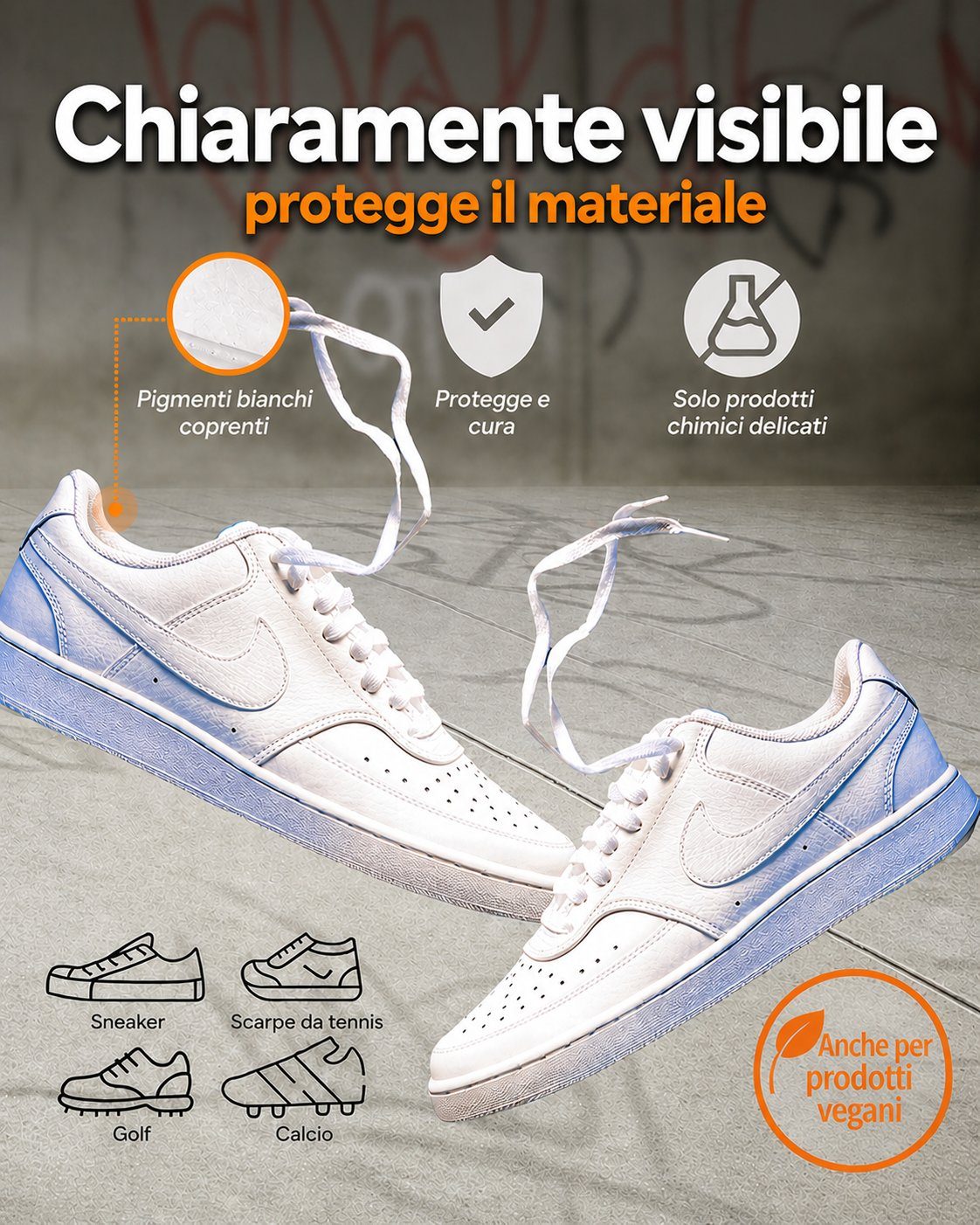 50 it sneaker white chiaramente visibile