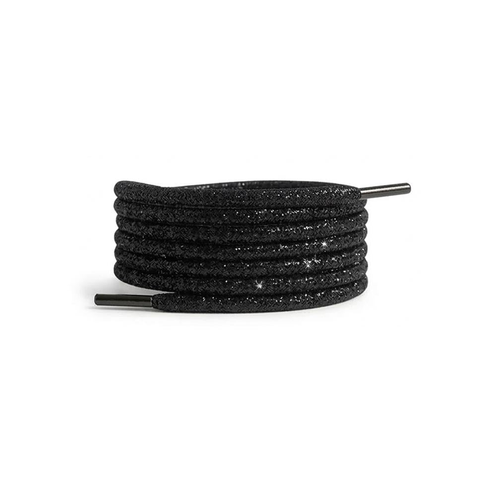 Nero – 68 lacci glitter neri rotondi