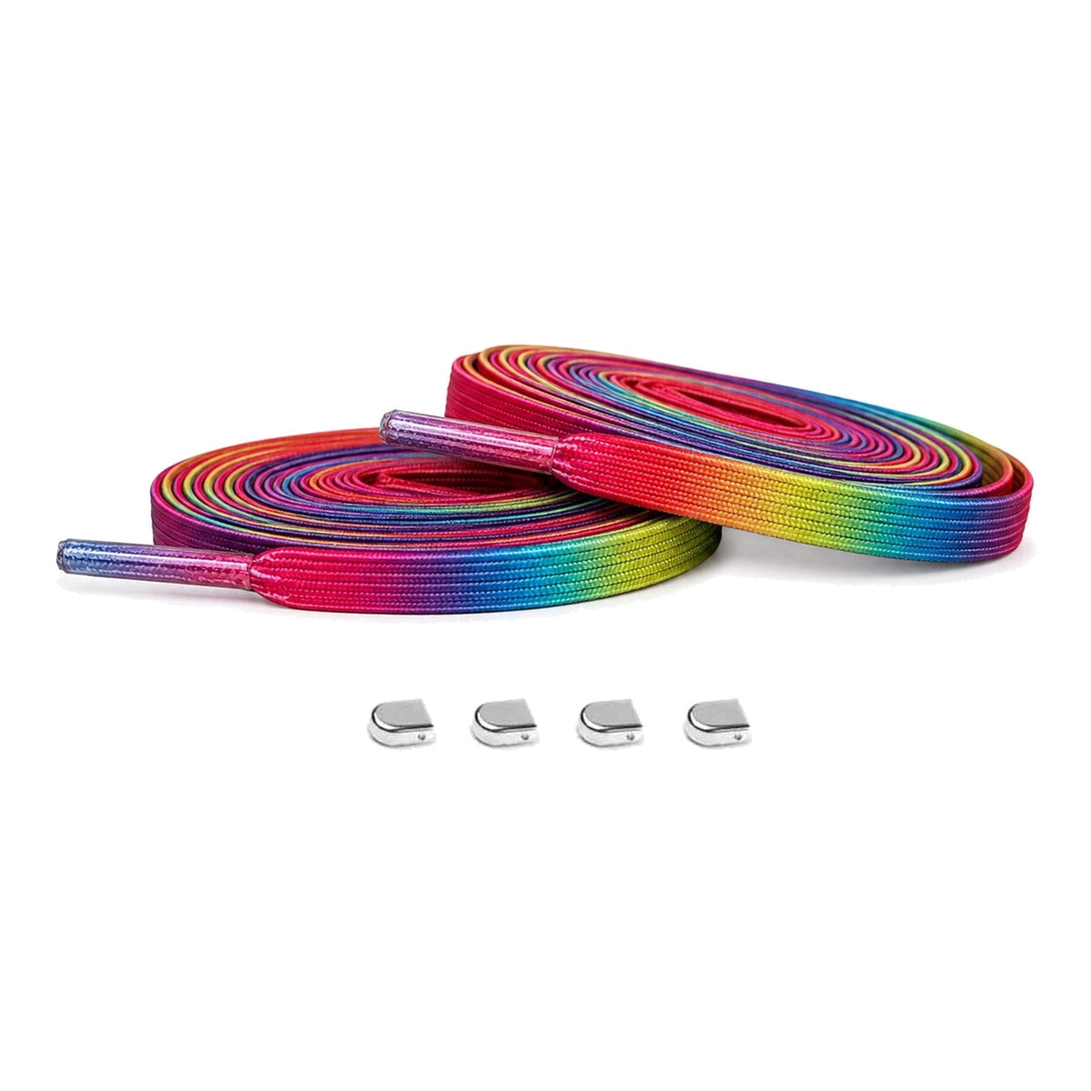 Arcobaleno / Argento – elastici lacci clip arcobaleno argento lucido 01 immagine principale