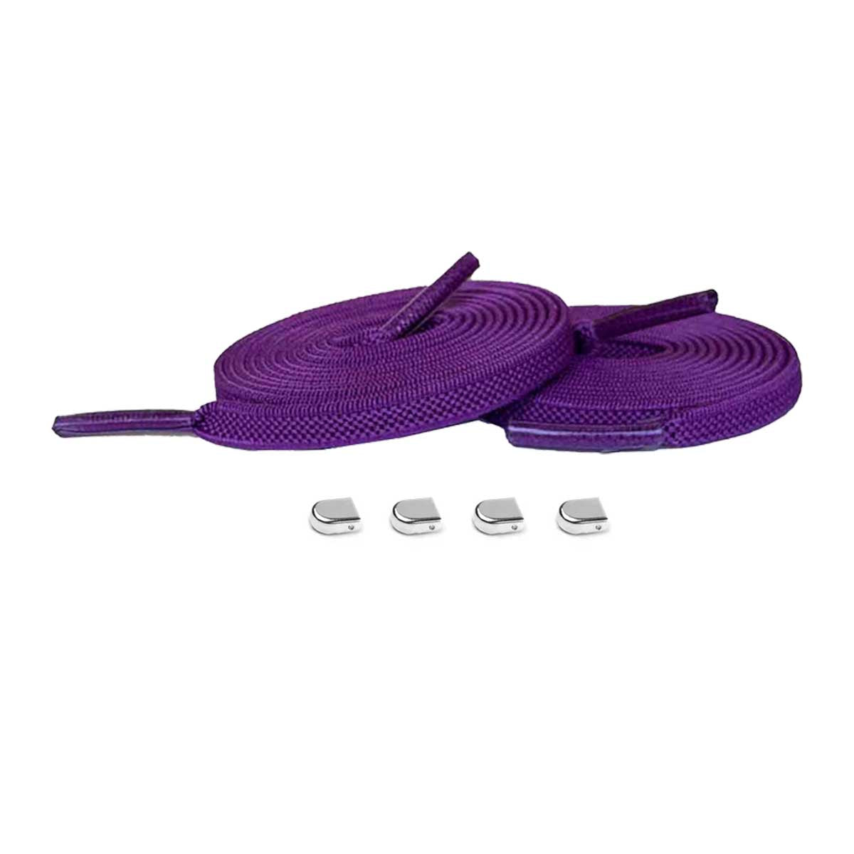 Viola / Argento – elastici lacci clip viola argento lucido 01 immagine principale