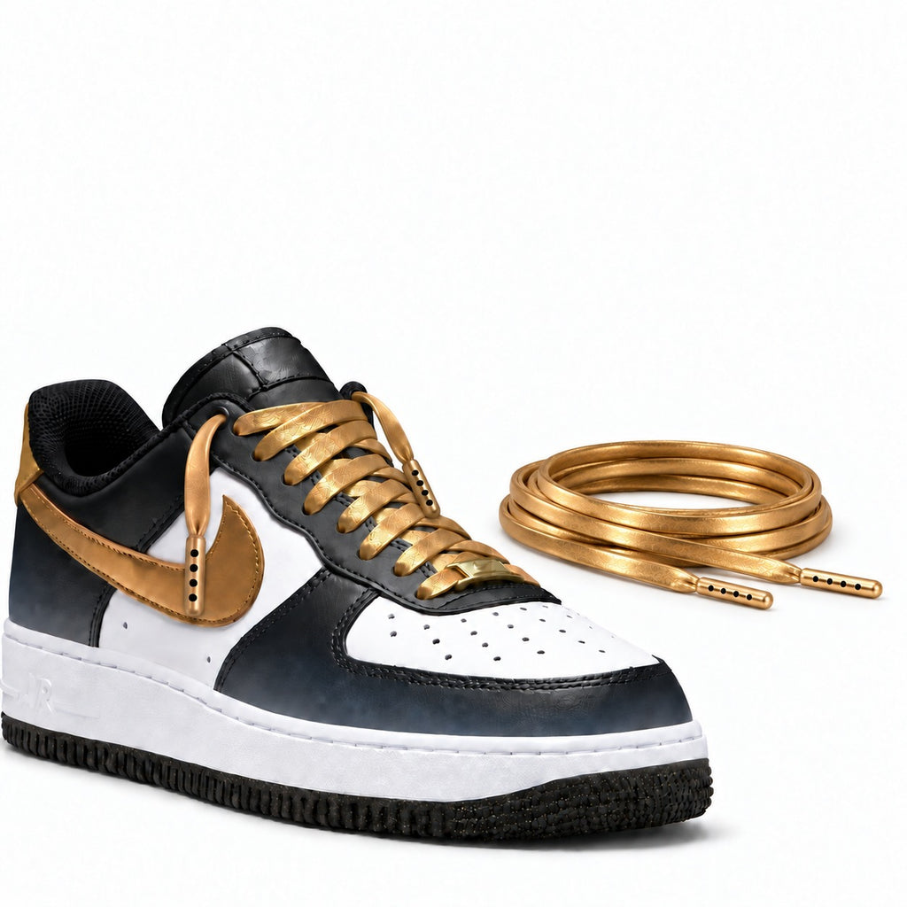 Oro – lacci cuoio piatto oro 05 scarpa nike air force 1