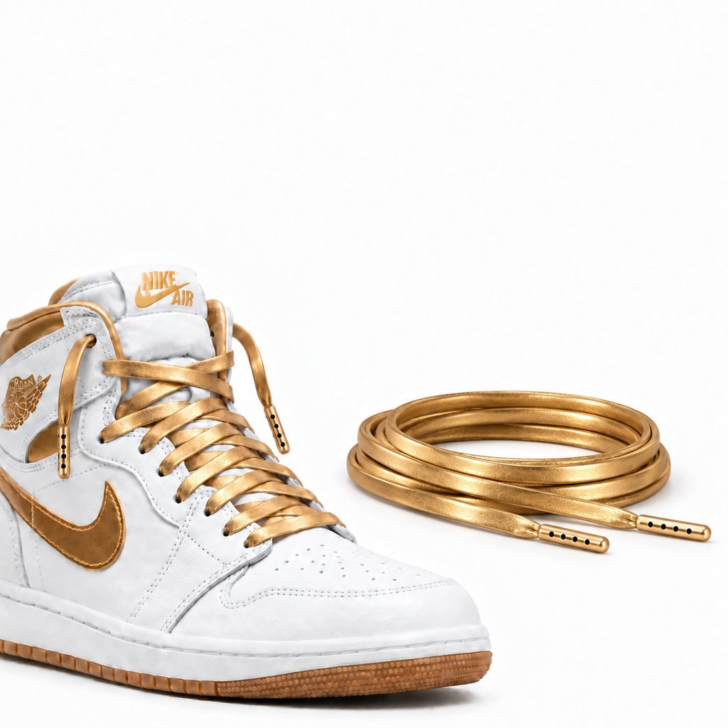 Oro – lacci cuoio piatto oro 07 scarpa nike jordan