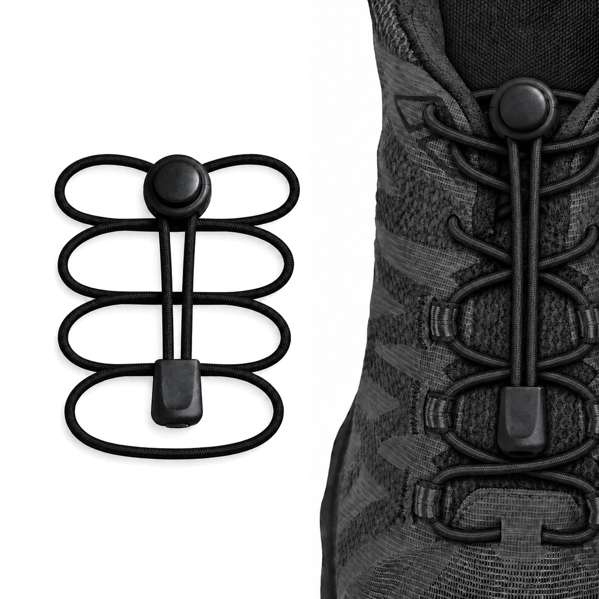 Nero – lacci fermacorda chiusura rapida nero 03 su scarpa