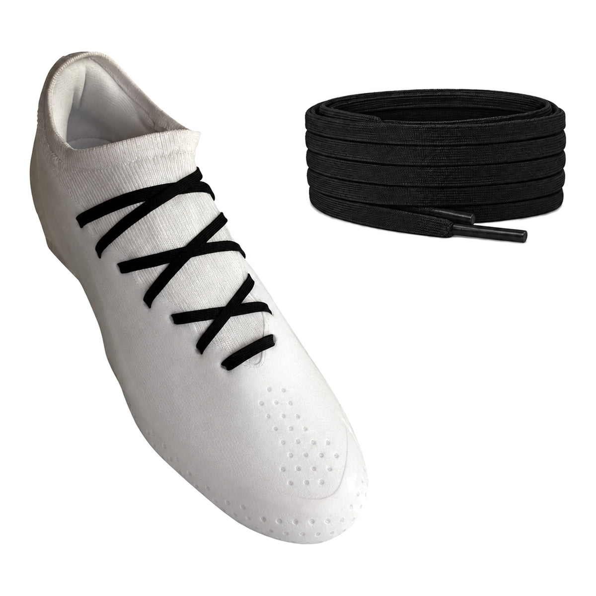Nero – lacci piatto stretto calcio nero 02 su scarpa