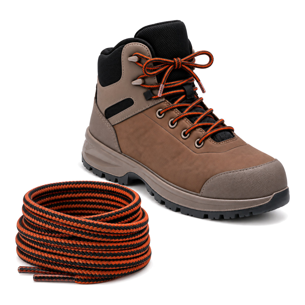 Arancione nero – lacci trekking arancione nero 04 scarpa marrone chiaro