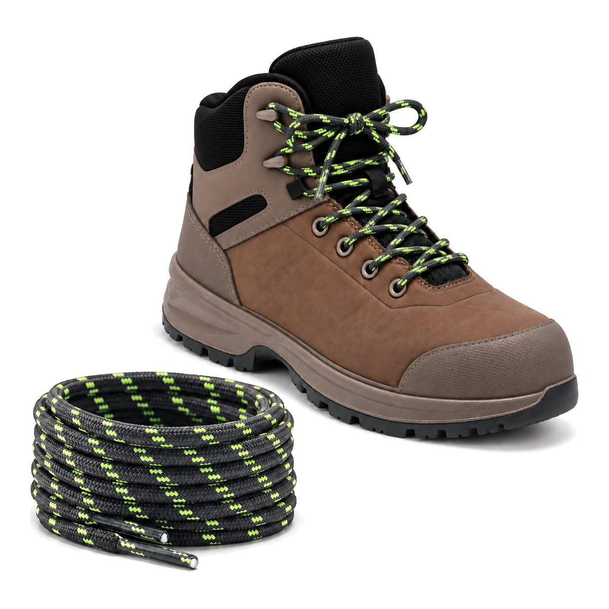 Grigio scuro verde neon fantasia – lacci trekking grigio scuro verde neon fantasia 02 scarpa marrone chiaro